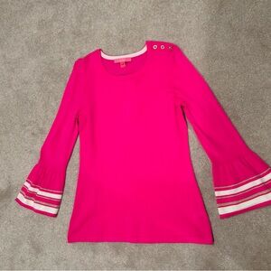 Lilly Pulitzer Calle Sweater Pink Bell Sleeve Top Size M NWT